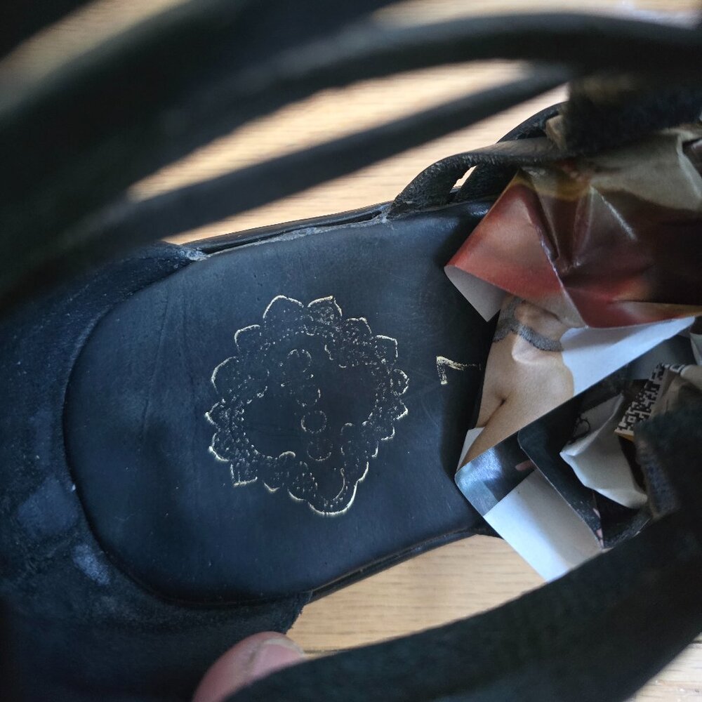 minimalist black leather boho gladiator sandals | WMS 7 - Picture 7 of 10